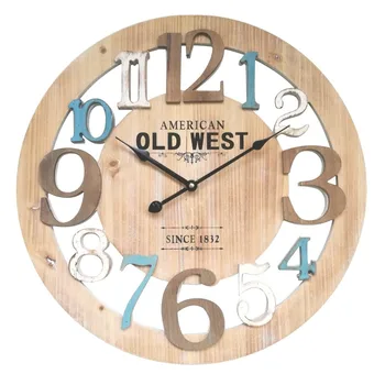 

Rebecca Mobili Round Wall Clock Analog Wood Light Blue Modern 50x50x4,5