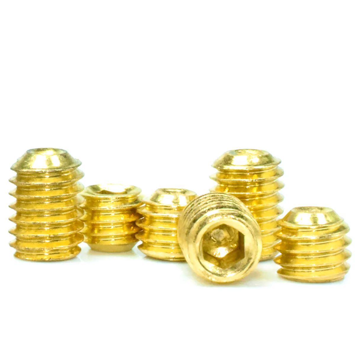 

20pcs/lot M3 M4 M5 DIN916 Titanium Plating Gold Grade 12.9 Alloy Steel Hex Socket Set Screws Grub Screw