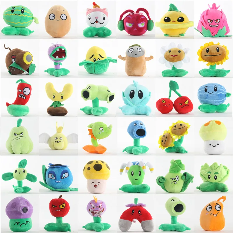15-20cm Plants VS Zombies 2 Toy Peashooter Cartoon Plush Anime Figures Cherry Bomb Sunflower Wall-Nut Squash Split Pea Kids Gift | Игрушки и