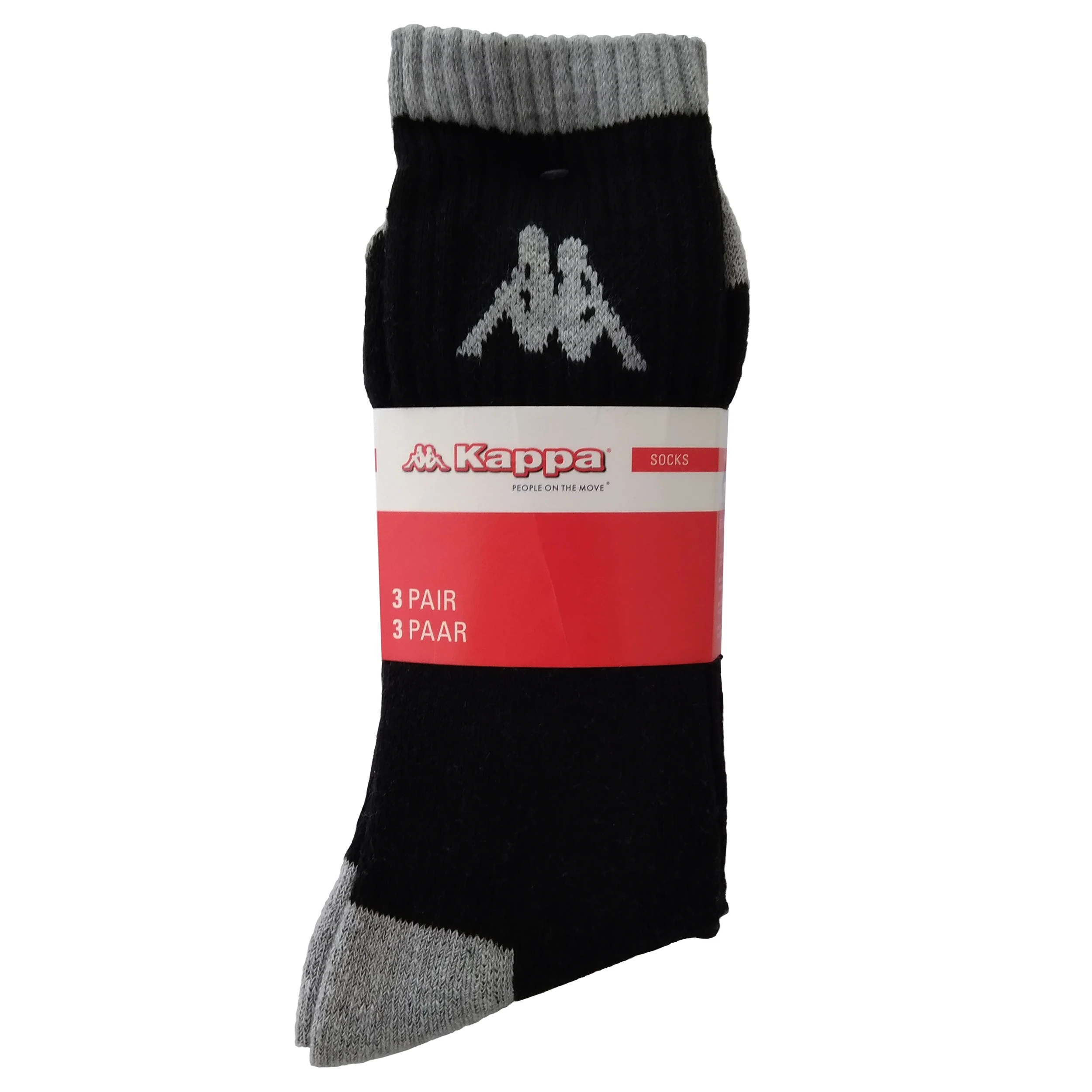 KAPPA calcetines tennis pack de 3 pares en color blanco negro y gris