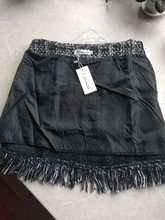 Lady Skirt Tassel Hip-Skater Vintage Plaid High-Waist Women Package Wool SK5583 In-A-Cage