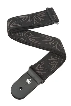 

50f078 cloth belt for guitar, tattoo print, black/gray, Planet Waves