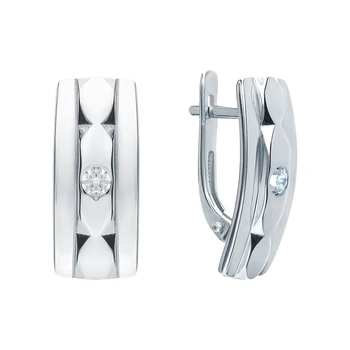 

Silver earrings with cubic zirconia sunlight sample 925