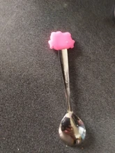 Cubertería de acero inoxidable con dibujos animados para bebé, cuchara de silicona suave, cuchara de alimentación