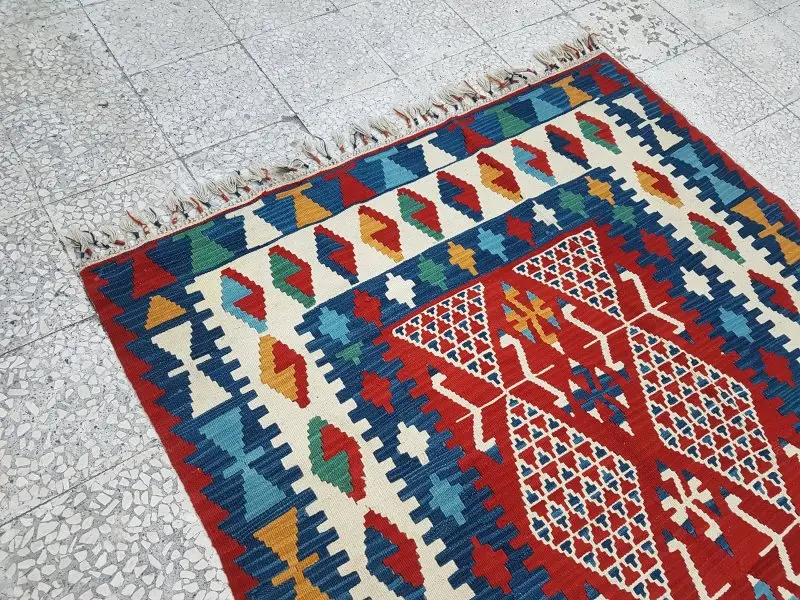 Ковер Юго-Западный гобелен народное искусство келим 4'12 ''X 7'11''/152x241 см