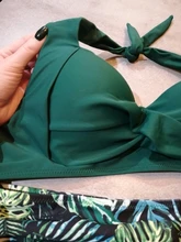 Bikini femenino con cuello Halter y cintura alta, traje de baño con cuello halter y cintural alta con estampado floral en talla XXL