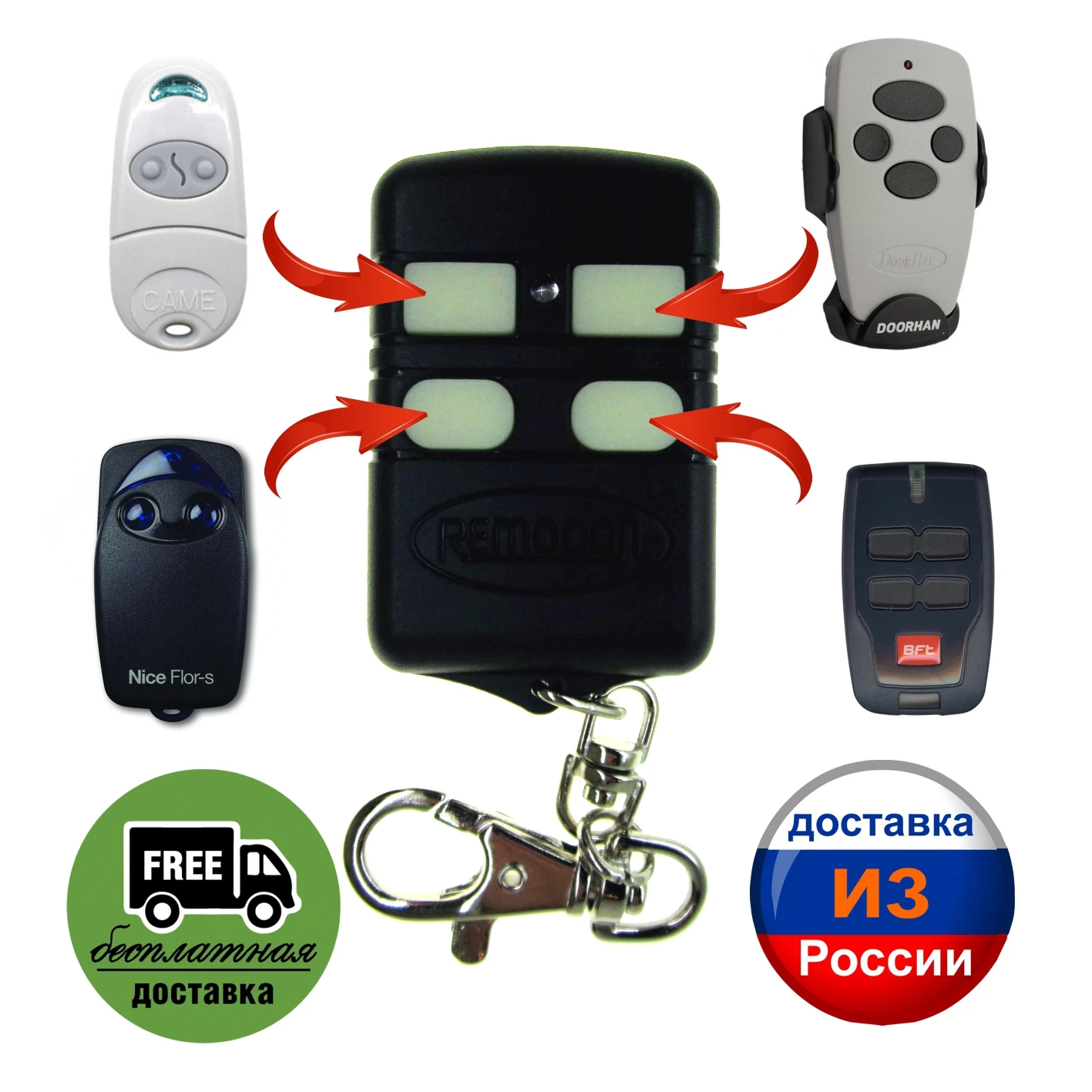 Пульт для шлагбаумов и ворот Remocon RMC-611CH Sim-Sim CAME Top/DOORHAN Transmitter/NICE Flor-s Smilo Flo/BENINCA/BFT/и