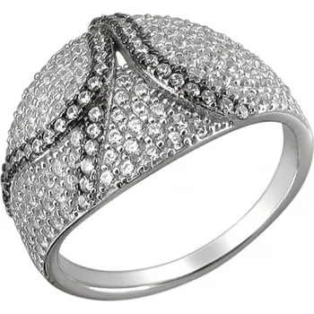 

Esthete ring with cubic zirconia in black silver