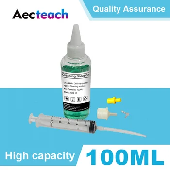 

Aecteach 100ml Bottle Cleaning Liquid On Printerhead For Dye Ink With Syringe all tool For Epson Printer Head Cartridges