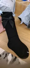 Calcetines de algodón suave para niños pequeños, pajarita grande chicas hasta la rodilla, largo, encaje, ropa de bebé, venta al por mayor