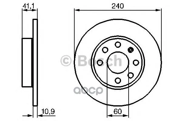 Brake disc Opel: Corsa C 00-Corsa C Box 00 Vauxhall: corsa Mk II 00-, Corsavan Mk II 00-Bosch art. 0986479189