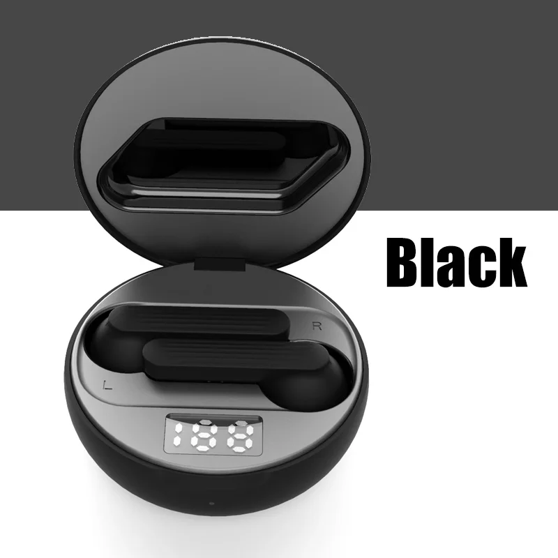 Black Наушники-вкладыши с функцией обнаружения Bluetooth, беспроводные наушники, Беспроводная зарядка, стерео, спортивные, HiFi, беспроводные наушники, наушники, гарнитура - Цвет: Black