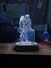 Night-Light Wooden-Base Christmas-Gift Photo-Customized Wedding DIY Holiday for USB 3D