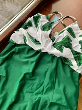 One-Piece Swimsuit CUPSHE Banana Girls Sexy Beach Women V-Neck Leaf Padded-Cups Twist-Front