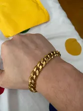 Pulsera de acero inoxidable para hombres y mujeres, pulseras de cadena de eslabones cubanos, Color dorado y plateado, joyería de moda al por mayor KBB10