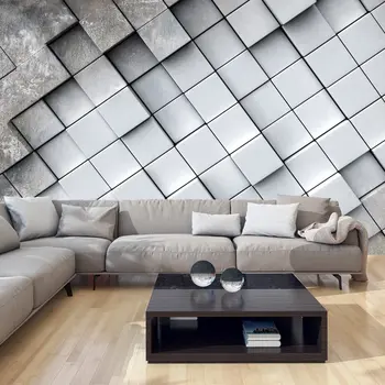 

Wall mural-Gray background 3D - 100x70 cm