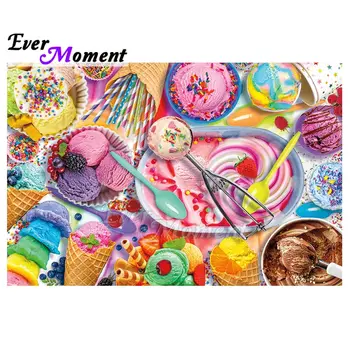 

Ever Moment Wholesale Home Decoration Colorful Ice Cream Sweets Art 5D Handmade Diamond Painting Kits For Giving Kids 5L740