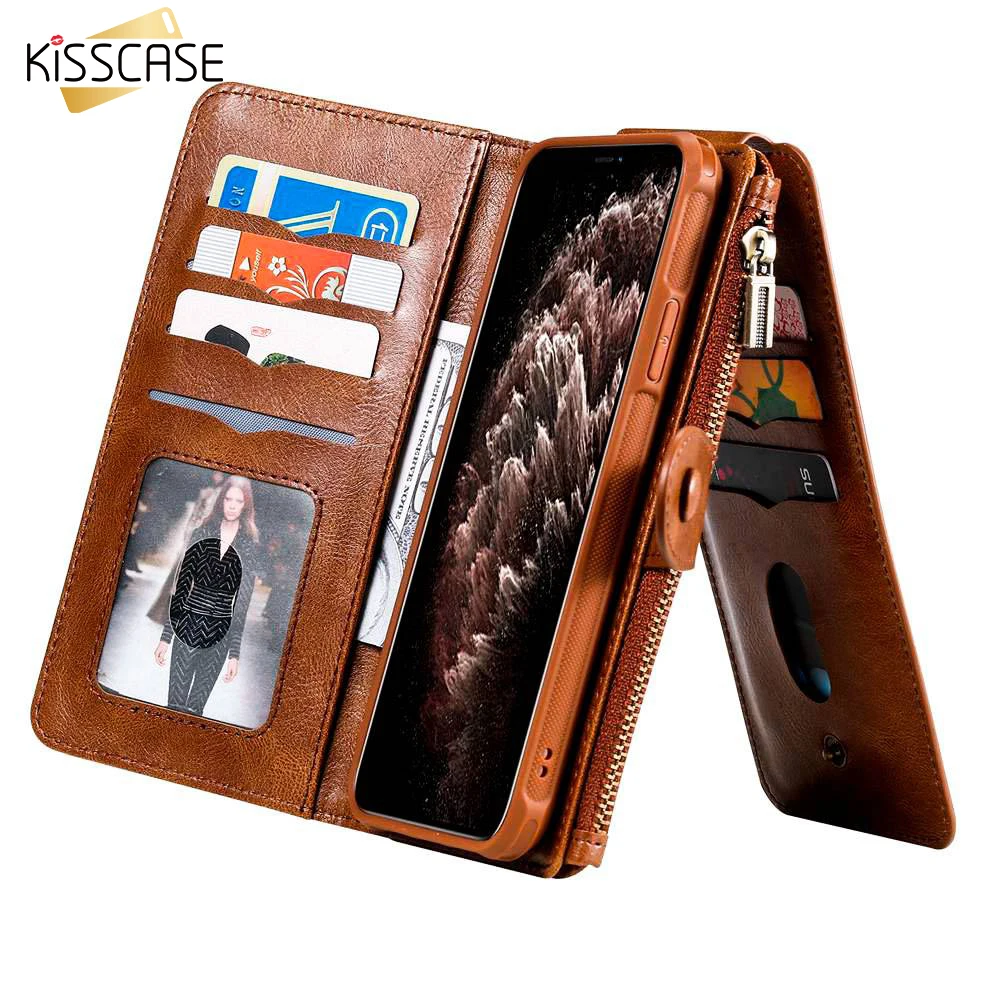 

KISSCASE PU Flip Leather Multi Function Case For iPhone XR X XS MAX 10 Cover Wallet Retro Case For iPhone 11 7 8 6 6s Plus Coque