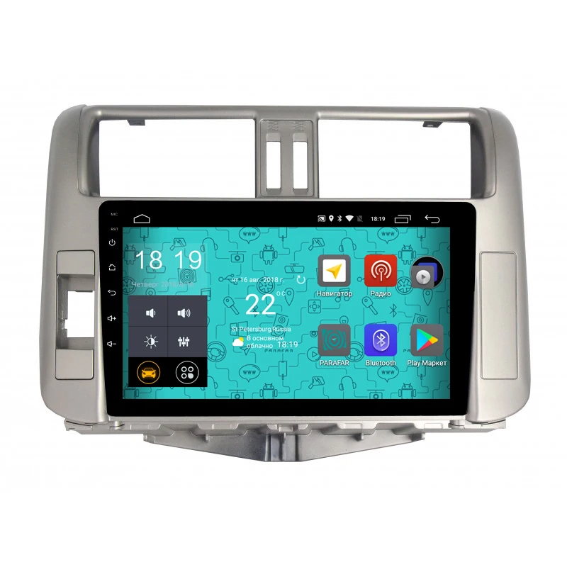 Штатная магнитола Parafar 4G/LTE с IPS матрицей для Toyota Land