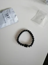 Abalorios de piedra negra para Hombre y mujer, pulsera con constelación de 12, para parejas, Moda Masculina