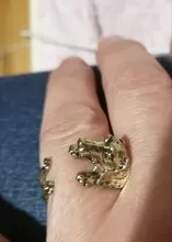 Anillos ajustables Kinitial para mujer, 1 Uds., color bronce antiguo, negro, cachorro de perro salchicha, Animal, 3D