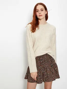 

Ruffle Detail Patterned Mini Skirt