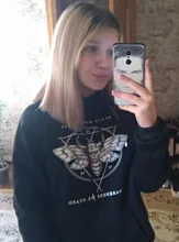 Sudadera con capucha de Devil winter para mujer, nueva oscura, punk, Vintage, Harajuku, informal, con estampado de dibujos animados, de talla grande, gótica, holgada