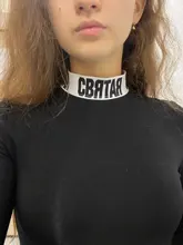 InstaHot algodón letra impresa mono cuello alto las mujeres de cuello otoño Bodycon Tops mujer parte elástica de cuerpo