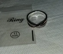 Huitan-anillo cruzado en forma de X de dos tonos para mujer, joyería de moda de boda, sortijas grandes y modernas de piedra CZ deslumbrantes