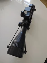 Fire Wolf-Mira iluminada telémetro para caza, rifle de retícula holográfica, visor de 4 retículas, láser rojo de 20 mm, ideal cacería, 4-12x50