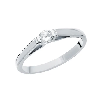 

Silver ring with cubic zirconia sunlight sample 925