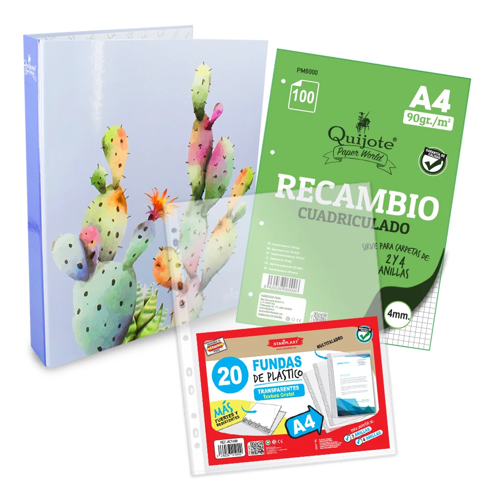 Carpeta Anillada 30 fundas transparentes tamaño A4