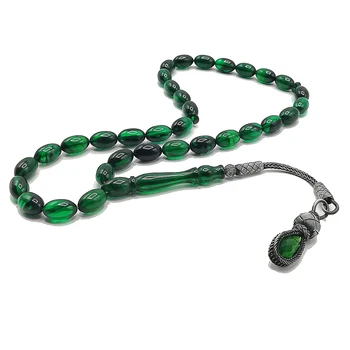 

Tighhting Amber Tasbeeh 1000 sterling silver Kazaz tassel Turkish design Rosary High quality Misbaha resin Amber rosary