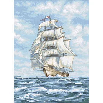 

Leti907 set for embroidery letistitch 'ship' 25*35 cm