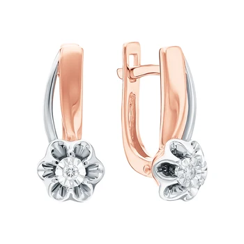 

Gold earrings with diamonds sunlight sample 585