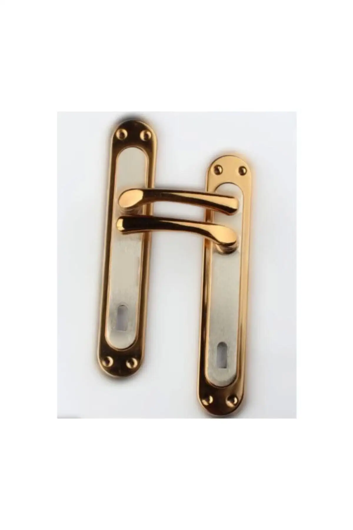 

Room Door Handle Yellow-satin (front-back Double Sided Set)
