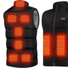 Chaleco térmico con calefacción para hombre y mujer, chaqueta con calefacción eléctrica para 9 áreas