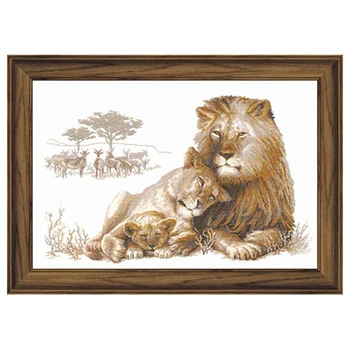 

100/013 set for embroidery Riolis 'Lion ra', 60*40 cm