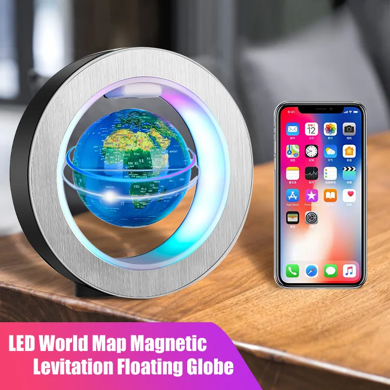 Globo LED de levitación magnética para niños, lámpara de noche giratoria con mapa del mundo, lámpara de mesa para decoración del hogar, novedad