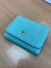 Cartera pequeña con broche para mujer, monedero pequeño, billetera de corona para tarjeta de mujer, Mini bolso de mano