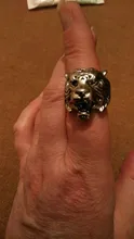 Punk personalidad de los hombres anillo de tigre de los hombres exquisita joyería de titanio anillo de acero (tamaño: 8-11)