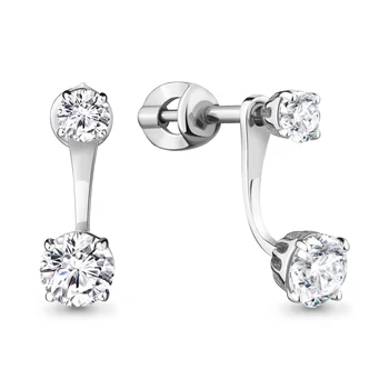 

Aquamarine studs with cubic zirconia, 925 sterling silver