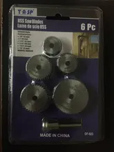 TASP-Juego de Mini hojas de sierra Circular, accesorios de herramientas rotativas de Disco de corte HSS para Dremel, Compatible con madera, plástico y aluminio, 6 uds.