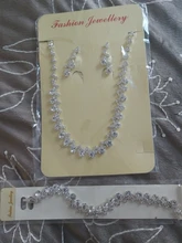 Conjunto de joyería de plata con diamantes de imitación para mujer, conjunto de collar, pendientes y pulsera, accesorios de joyería de boda