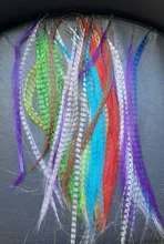 Plumas para pelo sintético Multicolor para extensiones de cabello, Kit de microcuentas DIY, plumas, utensilios para extensiones de cabello, 55 Uds.