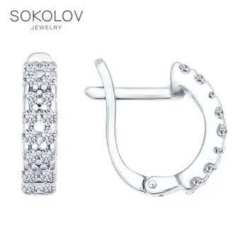 

SOKOLOV Silver drop earrings with stones with cubic zirconia fashion jewelry silver 925 women's male, long earrings