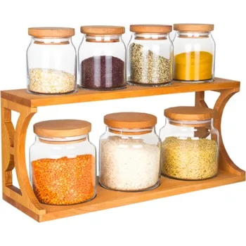 

Beech Wood Case Set of 7 Jars