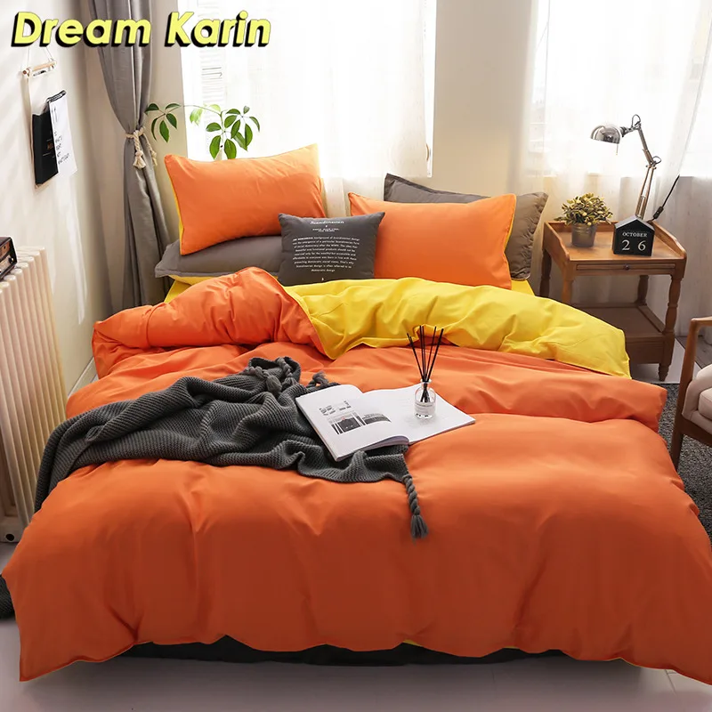 Soild Color Bedding Set Bed Linen Modern 220x240 Duvet Cover Sets