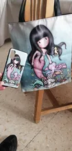 Bolso de diseñador para mujer, bolsa de hombro de lona duradera de alta calidad con estampado de dibujos animados, bolso escolar para chicas
