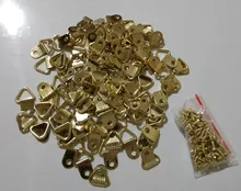 Hooks-Hangers Mirror Frame Oil-Painting Hanging-Picture 100-Screws Triangle D-Ring Golden